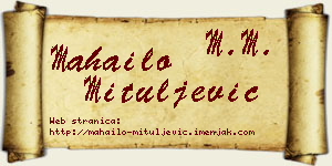 Mahailo Mituljević vizit kartica